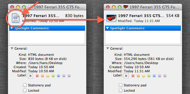 MacOS X - Eenvoudig de icon vervangen