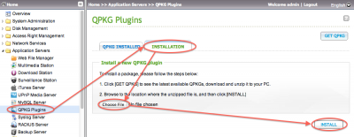 QNAP - QPKGs installeren (Vergeet niet te unzippen!)