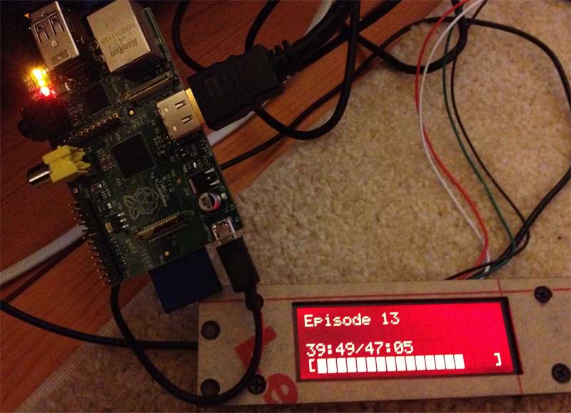 Raspberry Pi OpenELEC XBMC en een HD44780 LCD display