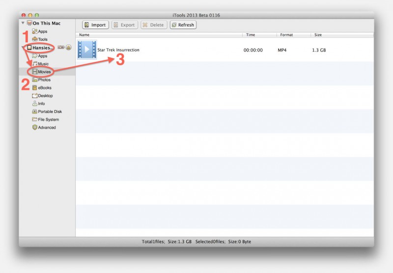 iTools onder MacOS X (oudere versie)