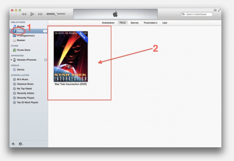 iTunes - Film(s) toevoegen