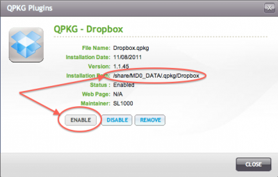 QNAP - Activeer de DropBox QPKG