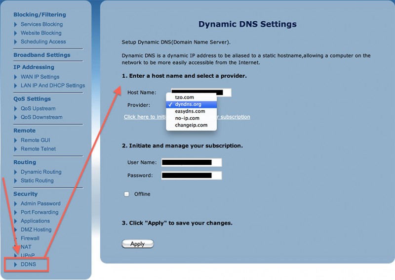 ActionTec Modem - Dynamic DNS instellingen