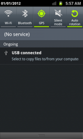 Android USB notificatie