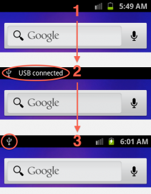 Android ziet de USB verbinding