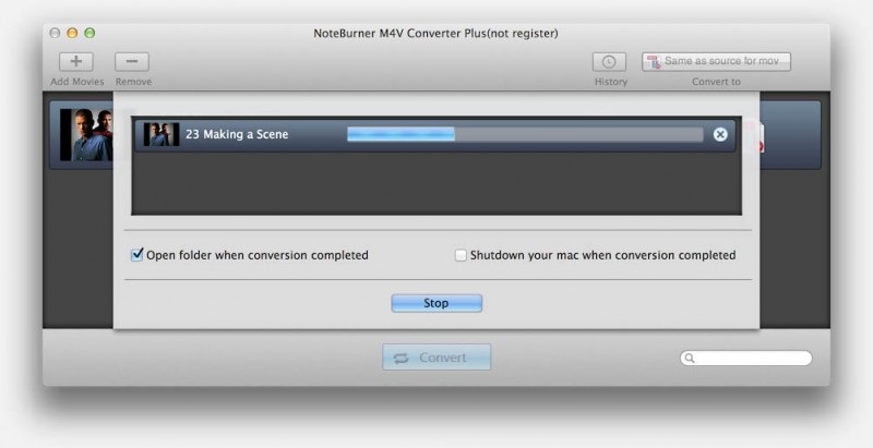 NoteBurner - Conversie in volle gang