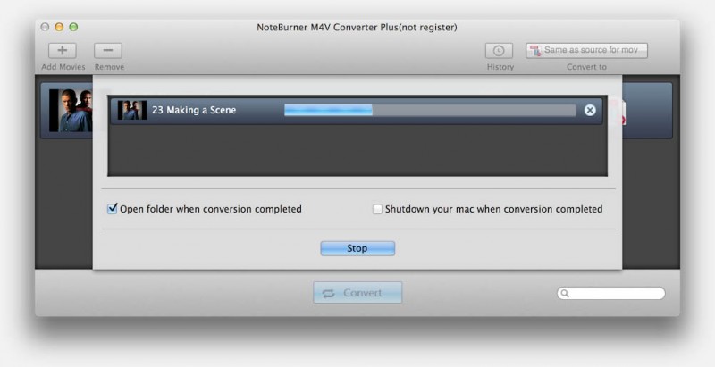 NoteBurner - Conversie in volle gang