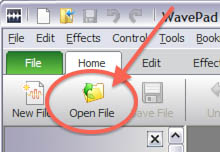 WavePad - Open bestand