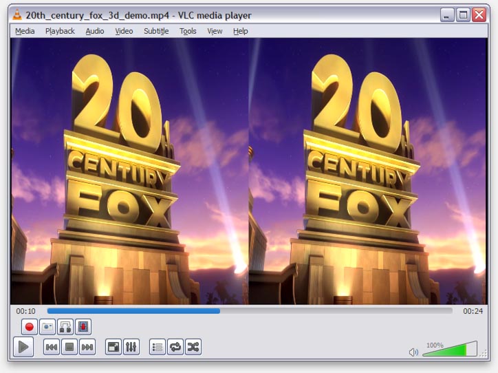 vlc media player 3d side by side