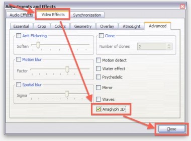 Anaglyph instellen voor VLC