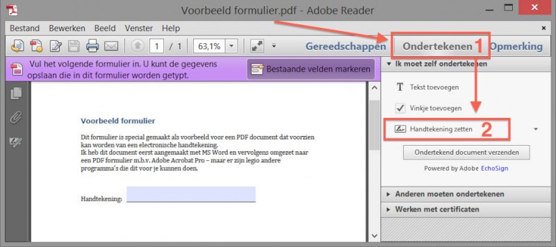 Windows - Adobe Acrobat Reader - Handtekeningen voor PDFs