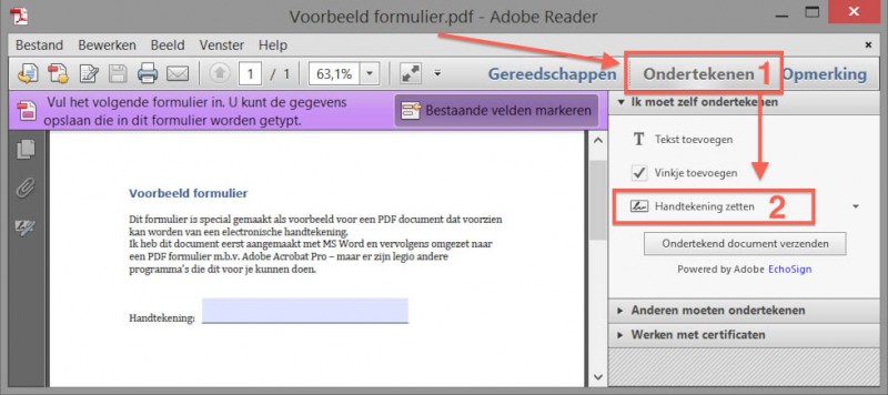 Windows - Adobe Acrobat Reader - Handtekeningen voor PDFs