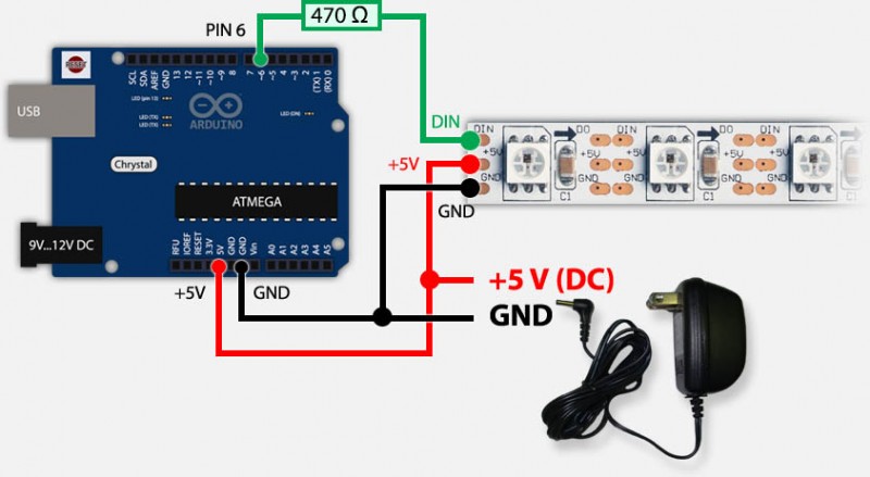 Arduino & WS2812 - Zonder computer