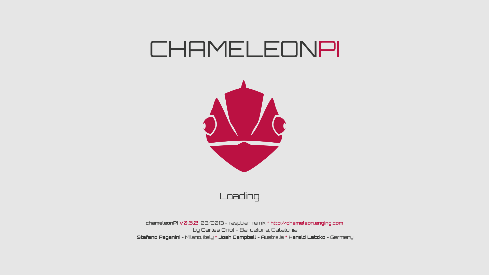 ChameleonPi - Welkom Scherm