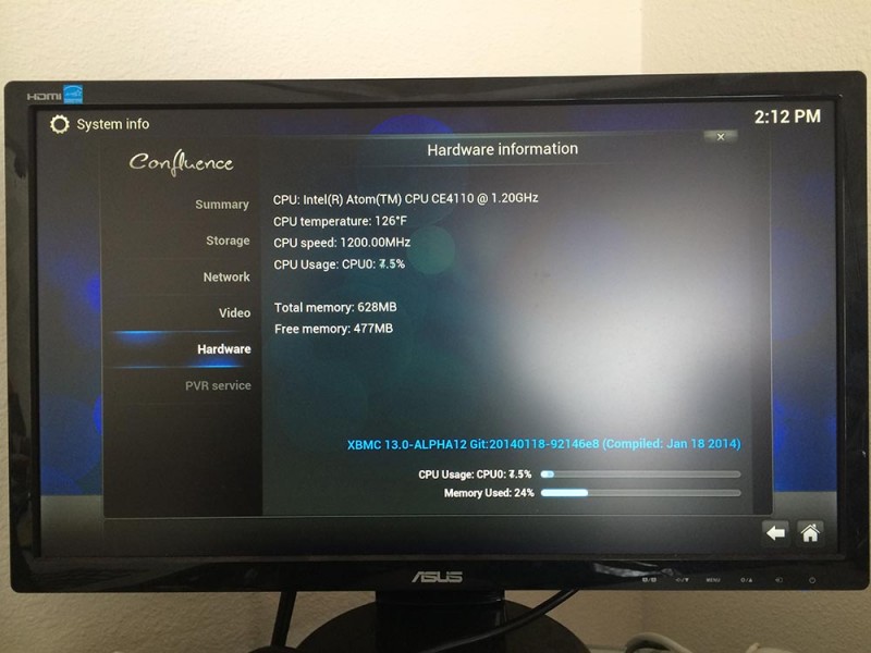 Boxee Box - XBMC - CPU Info