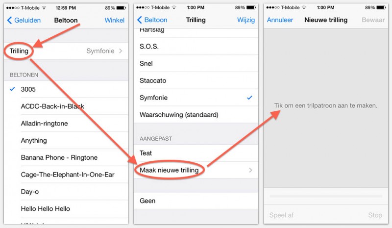 iPhone - Maak jouw eigen Vibreer Patroon