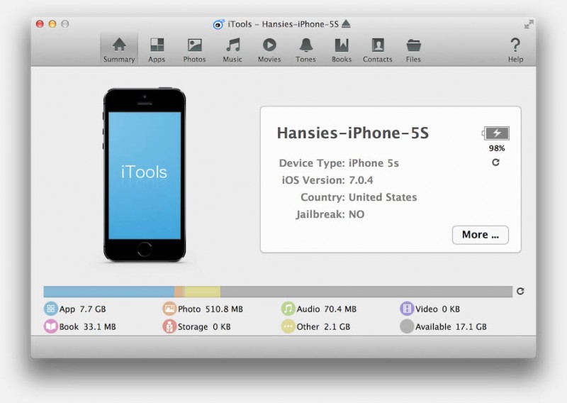 iTools (Mac) - iPhone en iPad verbonden