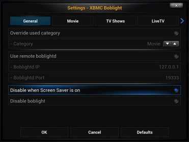 XBMC Boblight Instellingen - General tab