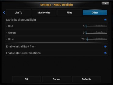 XBMC Boblight Instellingen - Other tab