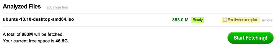 Put.io - Staat klaar om de torrent te downloaden!