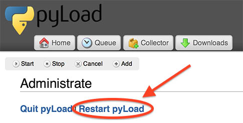 Herstart pyLoad