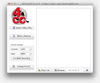 Tweaking4All.nl FourCC Changer voor Windows, Linux en MacOS X