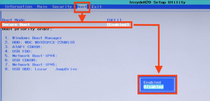 UEFI BIOS - Uitzetten van Secure Boot