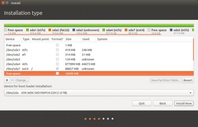 Ubuntu - De overgebleven ruimte voor de Swap Partitie