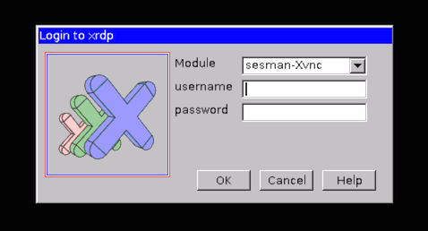 xRDP - Login Scherm