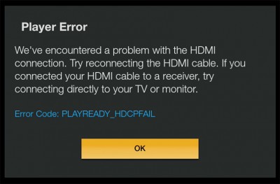 Amazon Fire TV geeft HDCP error