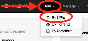 Aria2 - Link toevoegen voor download