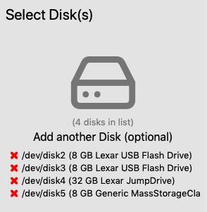 Selectie van meerdere disks