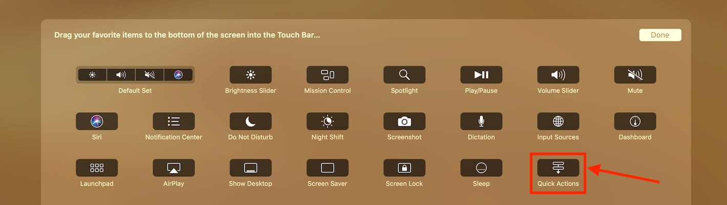 Customize de Touch Bar