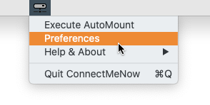 ConnectMeNow met een leeg menu