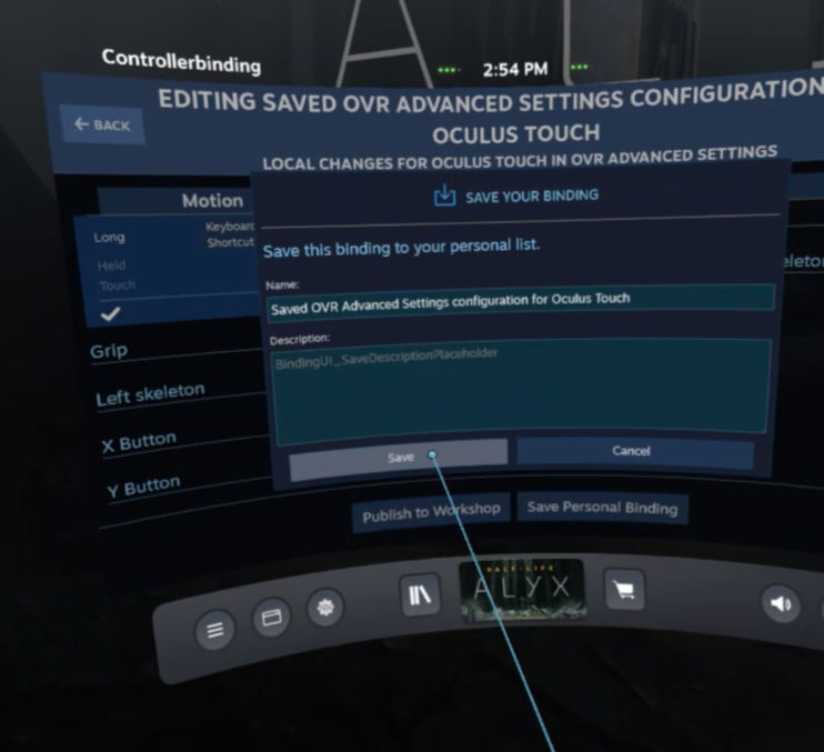 OpenVR AdvancedSetting - Save Details