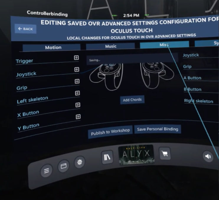 OpenVR AdvancedSetting - Misc Tab