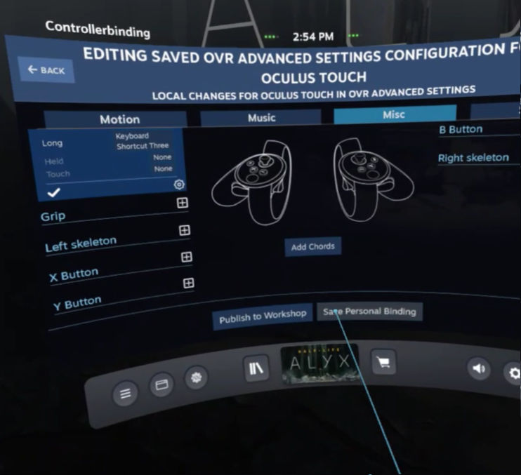 OpenVR AdvancedSetting - Save Settings