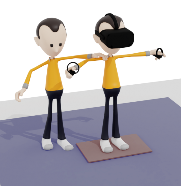 VR staand spelen met wat hulp