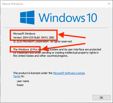 Windows versie met WinVer